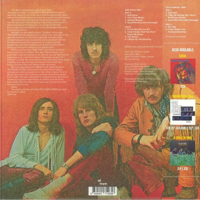 Back cover — TEN YEARS AFTER — Ssssh (remastered)