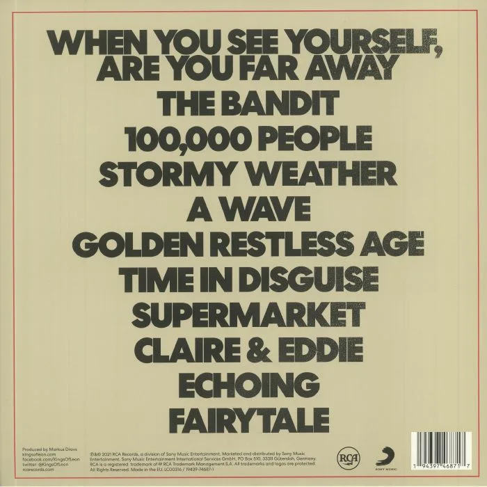 Back cover — KINGS OF LEON — When You See Yourself