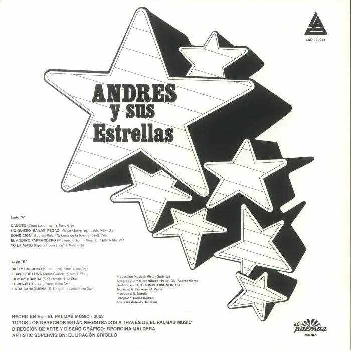 Обратная сторона обложки — ANDRES Y SUS ESTRELLAS — Andres Y Sus Estrellas (reissue)
