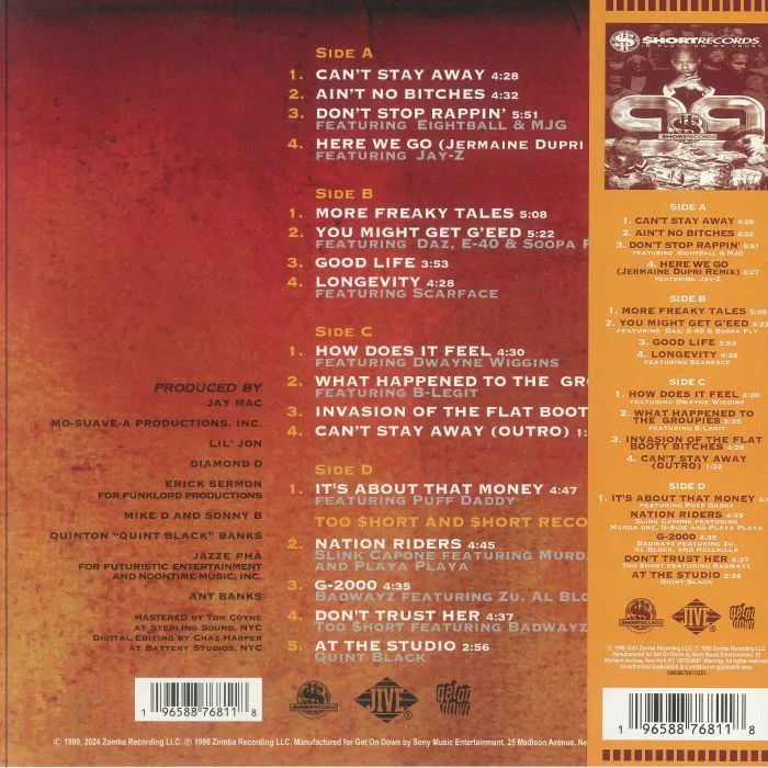 Обратная сторона обложки — TOO SHORT — Can't Stay Away (reissue)