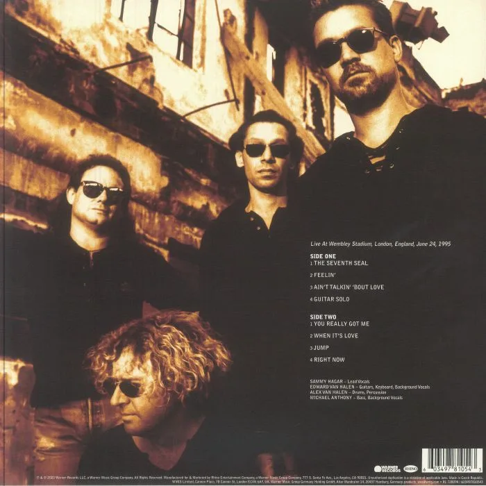 Back cover — VAN HALEN — Live At Wembley 1995
