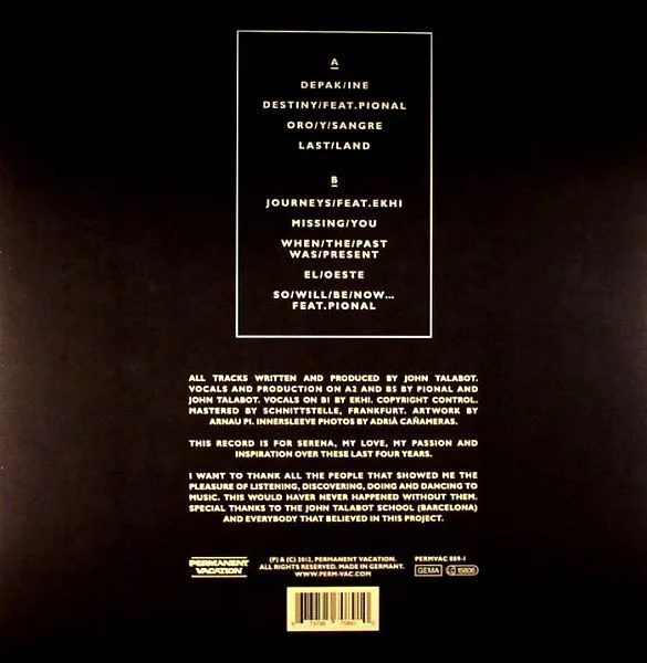 Back cover — John Talabot — Fin LP