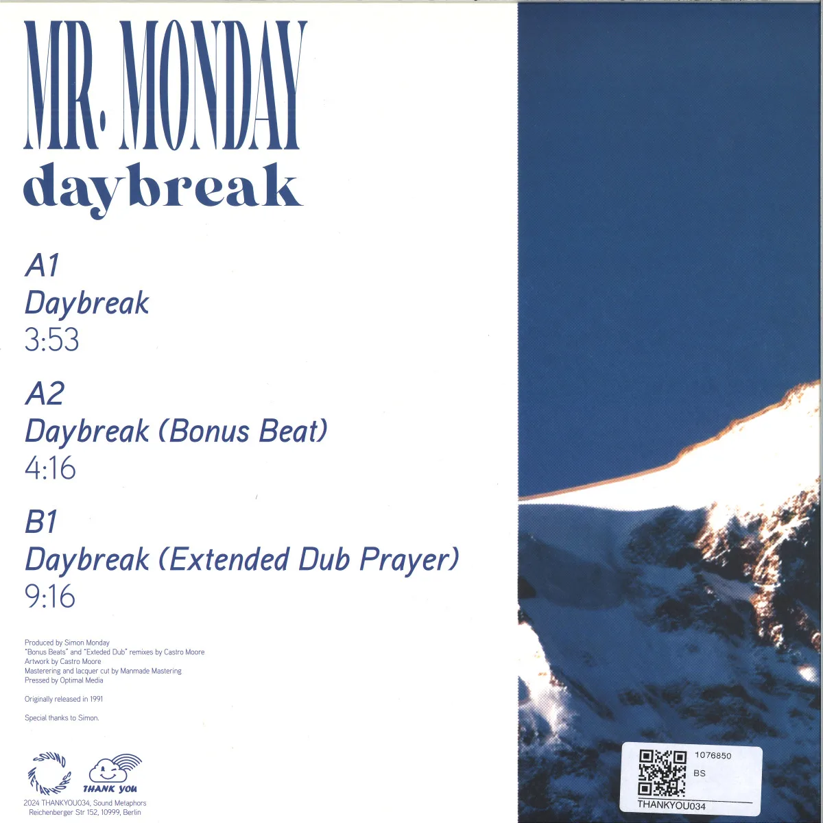 Обратная сторона обложки — Mr. Monday — Daybreak