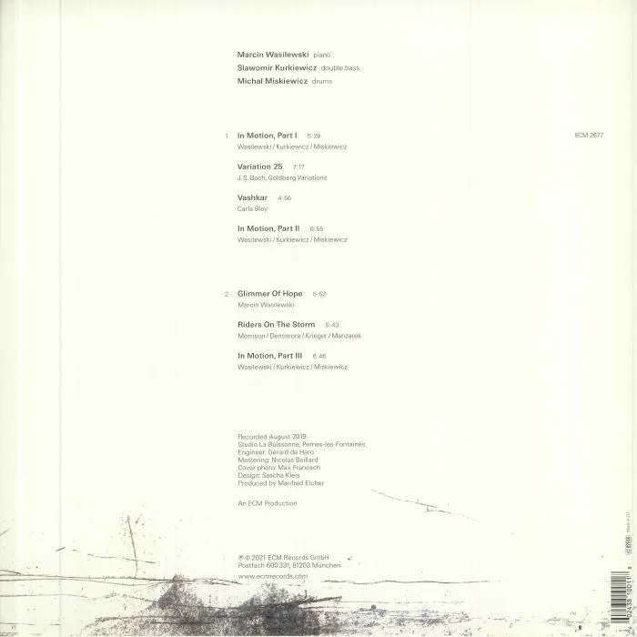 Back cover — MARCIN WASILEWSKI TRIO — En Attendant