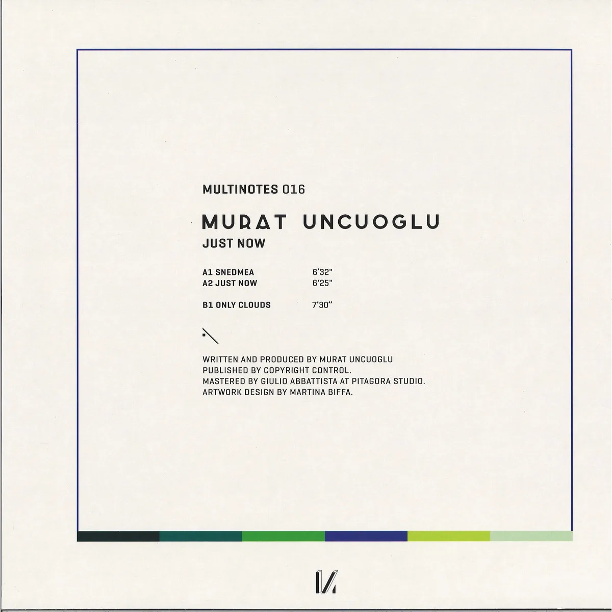Back cover — Murat Uncuoglu — Just Now
