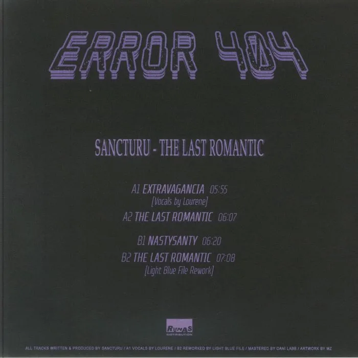 Back cover — SANCTURU — The Last Romantic