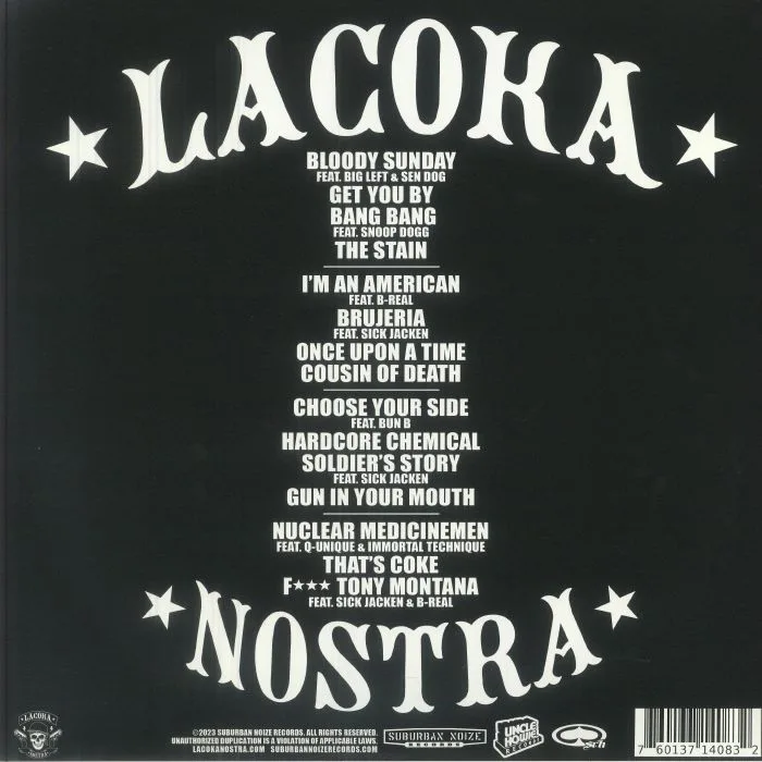 Обратная сторона обложки — LA COKA NOSTRA — A Brand You Can Trust