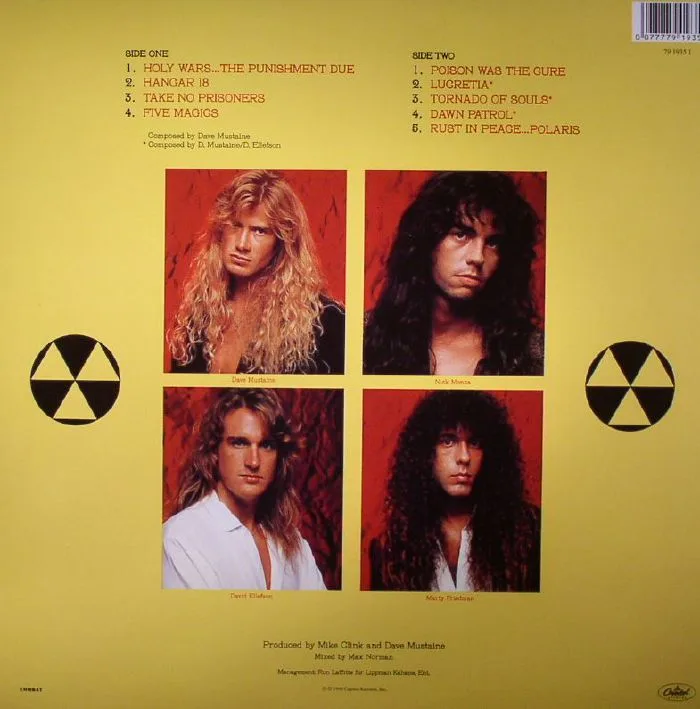 Back cover — MEGADETH — Rust In Peace