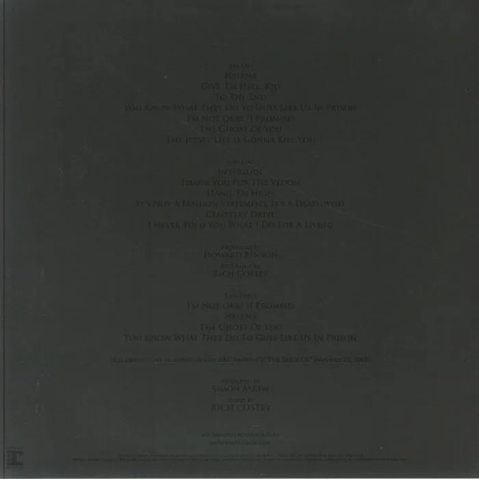 Обратная сторона обложки — MY CHEMICAL ROMANCE — Three Cheers For Sweet Revenge (Deluxe Edition)
