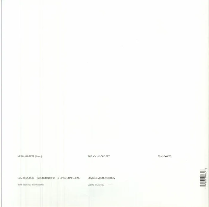 Back cover — Keith JARRETT — The Koln Concert (50th Anniversary Special Edition)