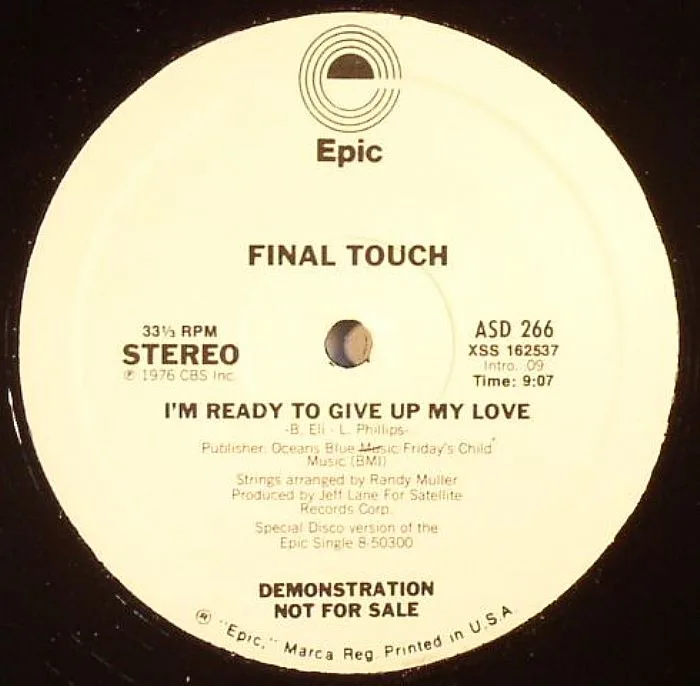 Back cover — FINAL TOUCH — I'm Ready To Give Up My Love