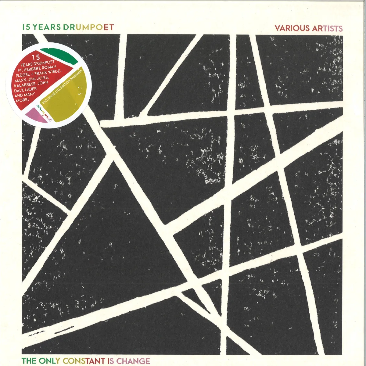 Лицевая сторона обложки — Various — 15 Years Drumpoet (LTD 3x12" LP + Bandana)