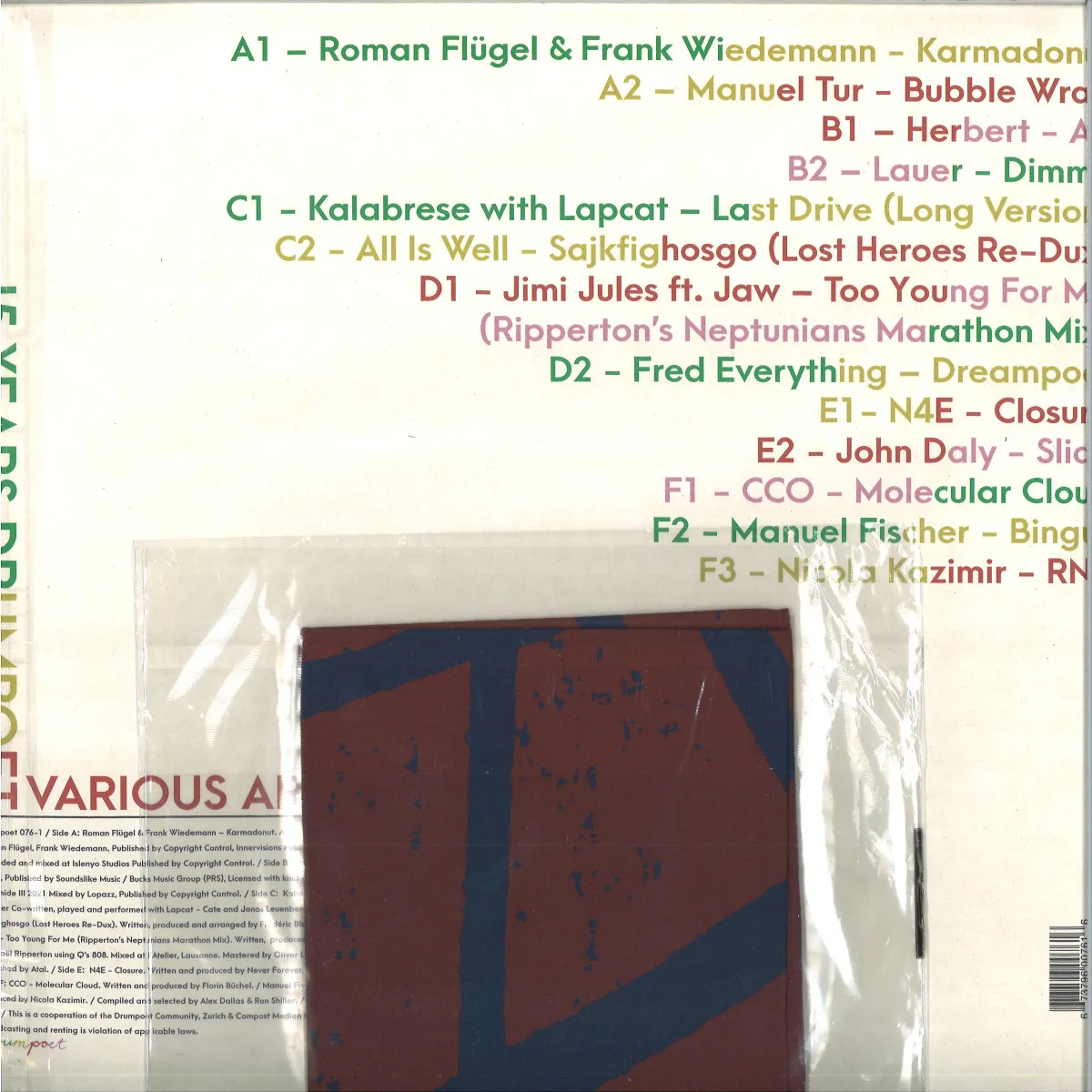 Обратная сторона обложки — Various — 15 Years Drumpoet (LTD 3x12" LP + Bandana)