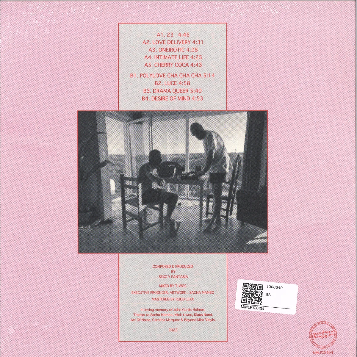 Back cover — Sexo Y Fantasia — Oneirotic LP