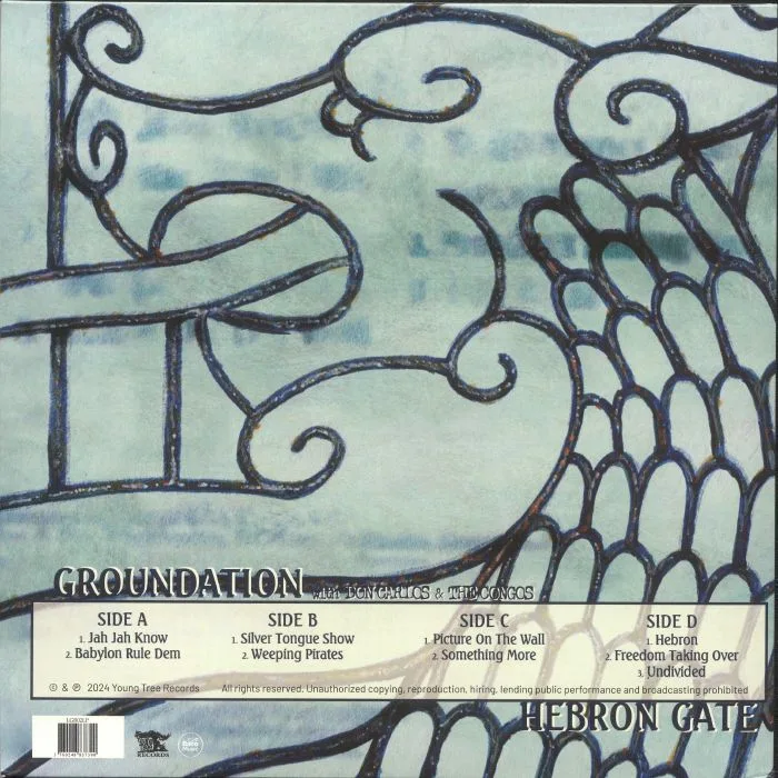 Back cover — GROUNDATION with DON CARLOS / THE CONGOS — Hebron Gate (reissue)
