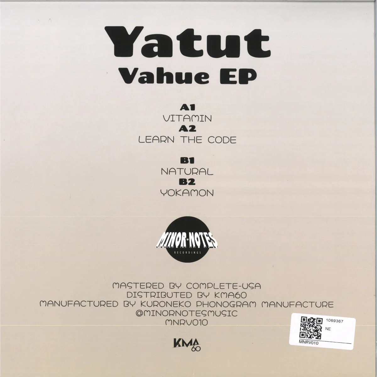 Обратная сторона обложки — Yatut — Vahue EP
