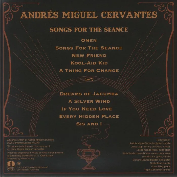 Back cover — Andres Miguel CERVANTES — Songs For The Seance