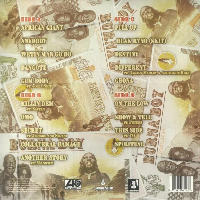 Обратная сторона обложки — BURNA BOY — African Giant