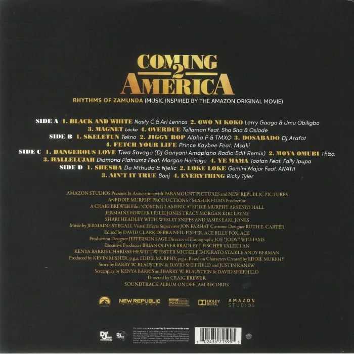 Обратная сторона обложки — VARIOUS — Rhythms Of Zamunda (Music Inspired By Coming 2 America)
