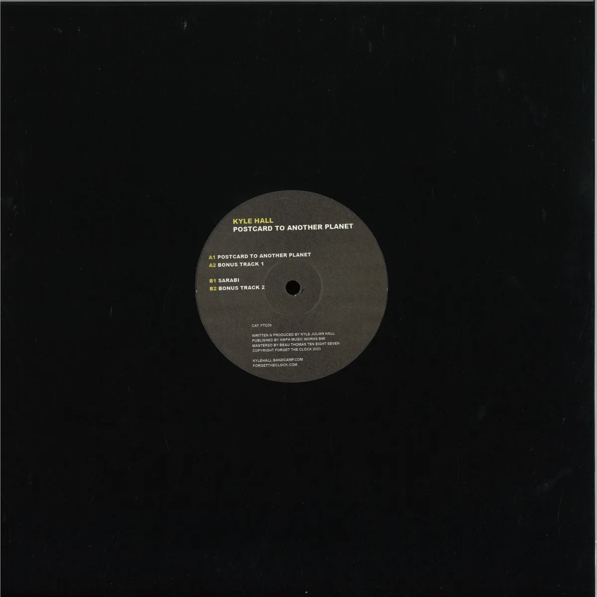 Back cover — Kyle Hall — Postcard To Another Planet EP
