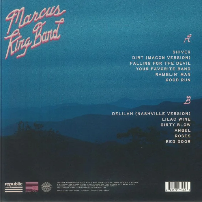 Обратная сторона обложки — The MARCUS KING BAND — No Room For Blue (Record Store Day Black Friday RSD 2025)