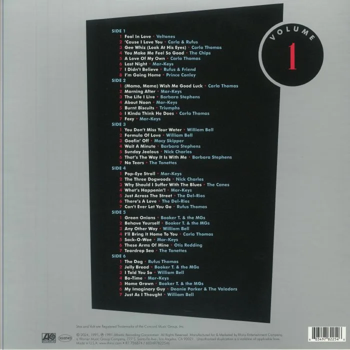 Обратная сторона обложки — VARIOUS — Stax Volt: The Complete Singles 1959-1968 Volume 1 (Start Your Ear Off Right 2025)
