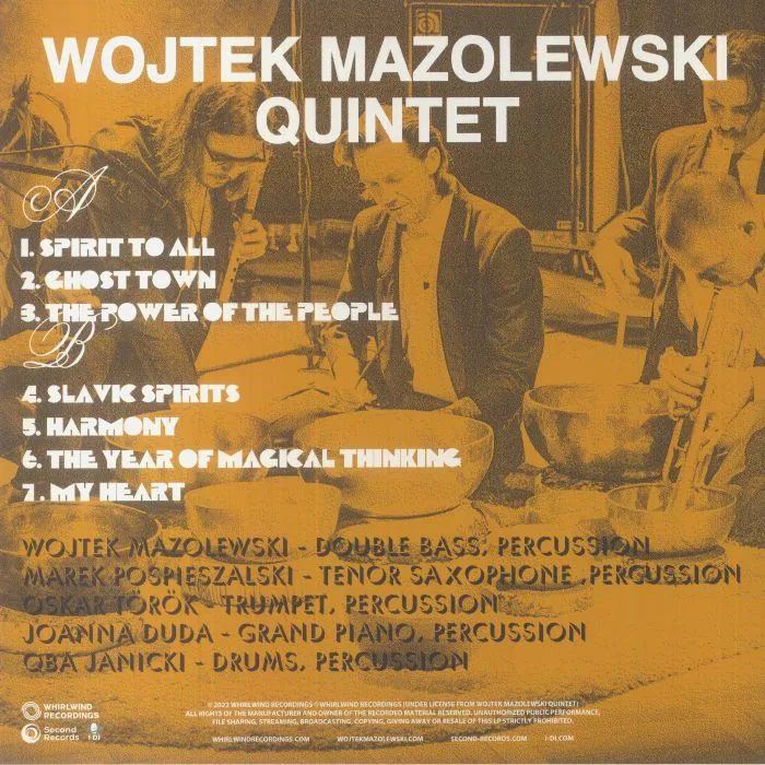 Back cover — WOJTEK MAZOLEWSKI QUINTET — Spirit To All
