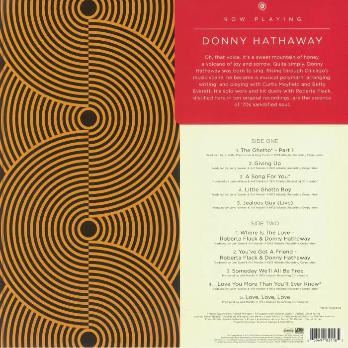 Обратная сторона обложки — Donny HATHAWAY — Now Playing
