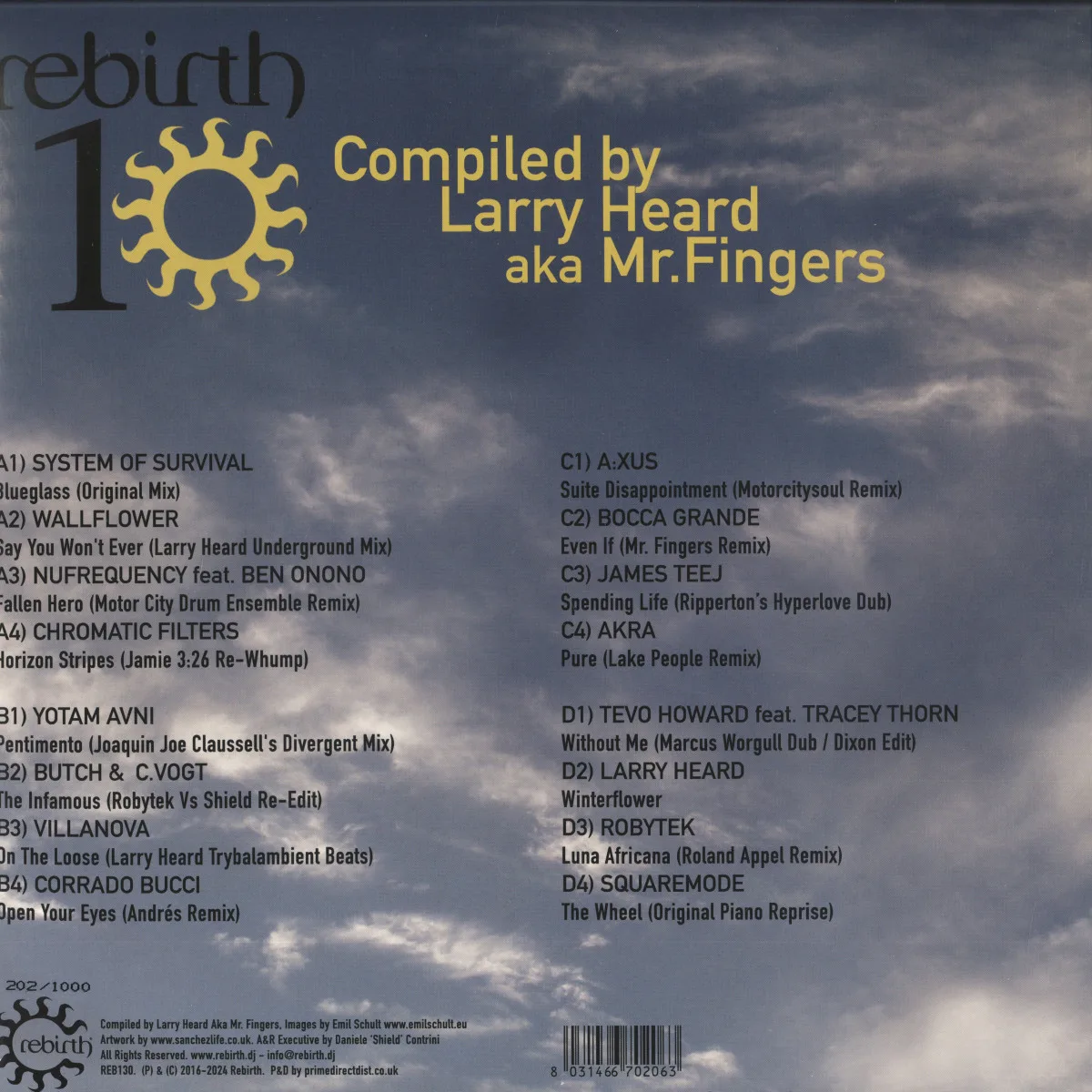 Обратная сторона обложки — Various — Rebirth 10 Selected by Larry Heard aka Mr. Fingers 2x12"