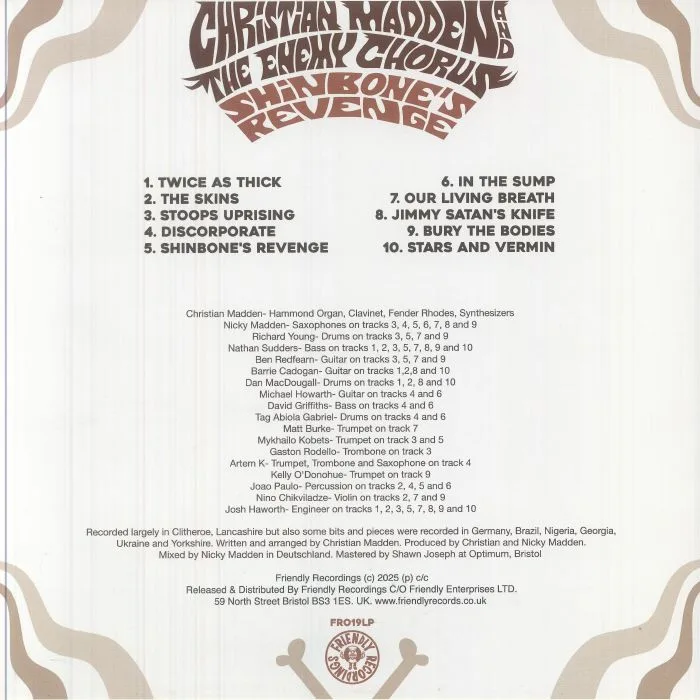 Обратная сторона обложки — Christian MADDEN & THE ENEMY CHORUS — Shinbone's Revenge