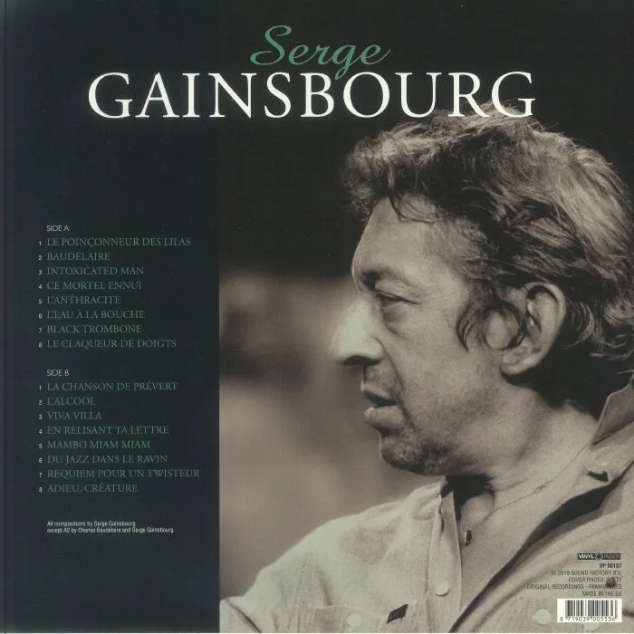 Back cover — Serge GAINSBOURG — Avant Gainsbarre