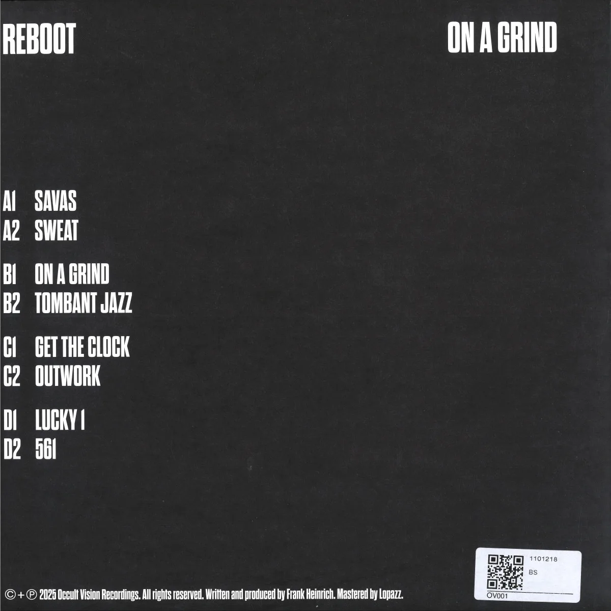Back cover — Reboot — On A Grind LP 2x12"
