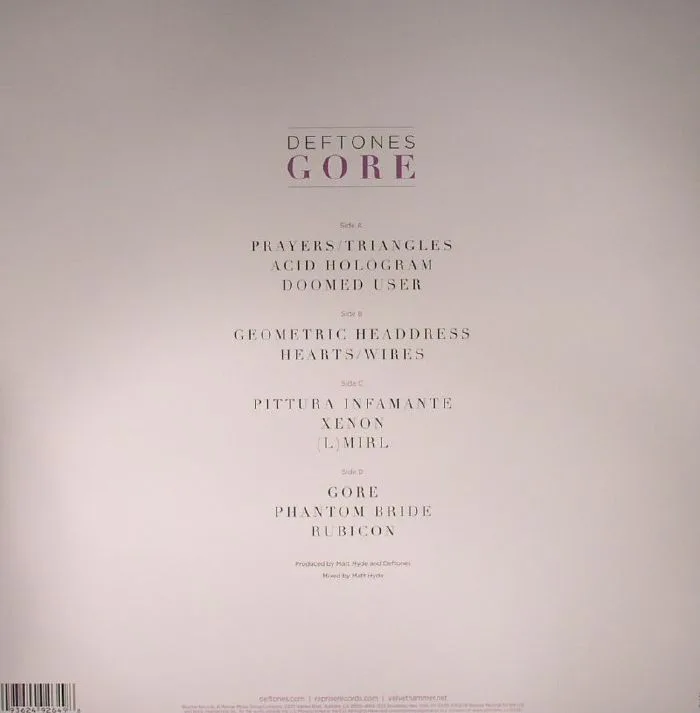 Back cover — DEFTONES — Gore
