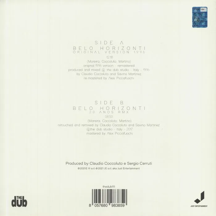 Back cover — Claudio COCCOLUTO presents THE HEARTISTS — Belo Horizonti (20th Anniversary Edition)