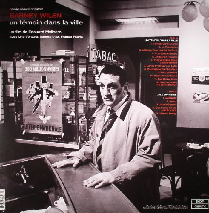 Back cover — Barney WILEN — Un Temoin Dans La Ville