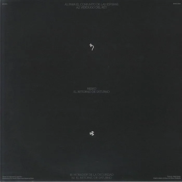 Обратная сторона обложки — REEKO — El Retorno De Saturno EP (B-STOCK)