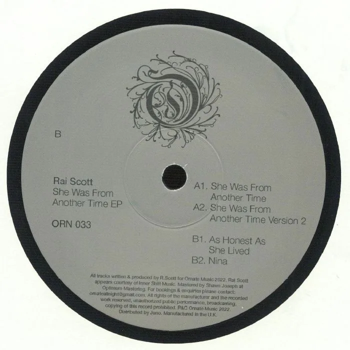 Back cover — Rai SCOTT — She Was From Another Time EP