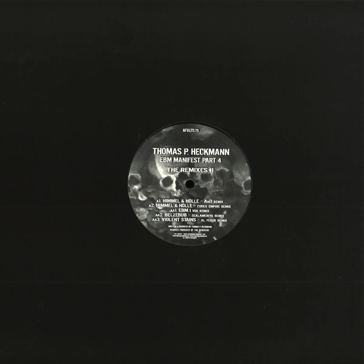 Back cover — Thomas P. Heckmann — EBM Manifest Part 4 The Remixes II