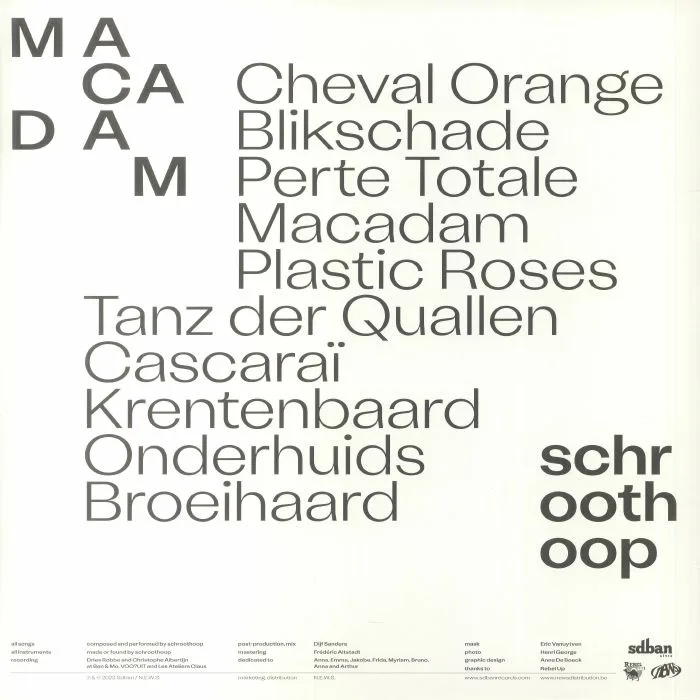 Обратная сторона обложки — SCHROOTHOOP — Macadam