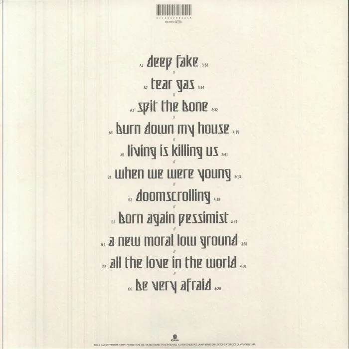 Back cover — ARCHITECTS — The Classic Symptoms Of A Broken Spirit