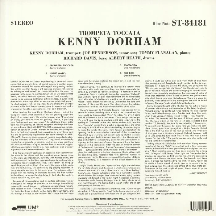 Back cover — Kenny DORHAM — Trompeta Toccata (reissue)