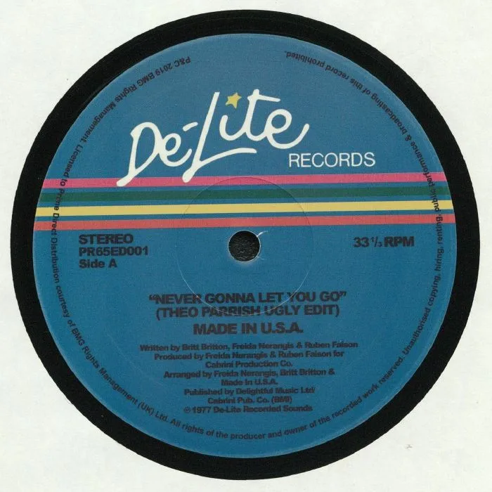 Front cover — MADE IN USA — Never Gonna Let You Go