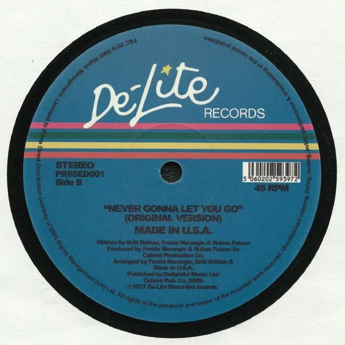 Back cover — MADE IN USA — Never Gonna Let You Go
