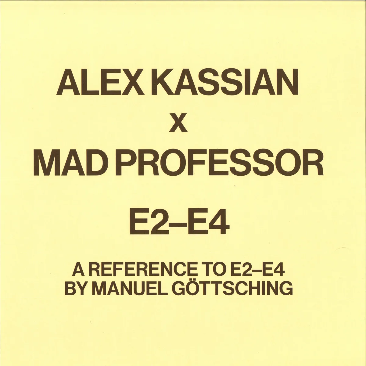Front cover — Alex Kassian — A reference to E2-E4 by Manuel Gottsching