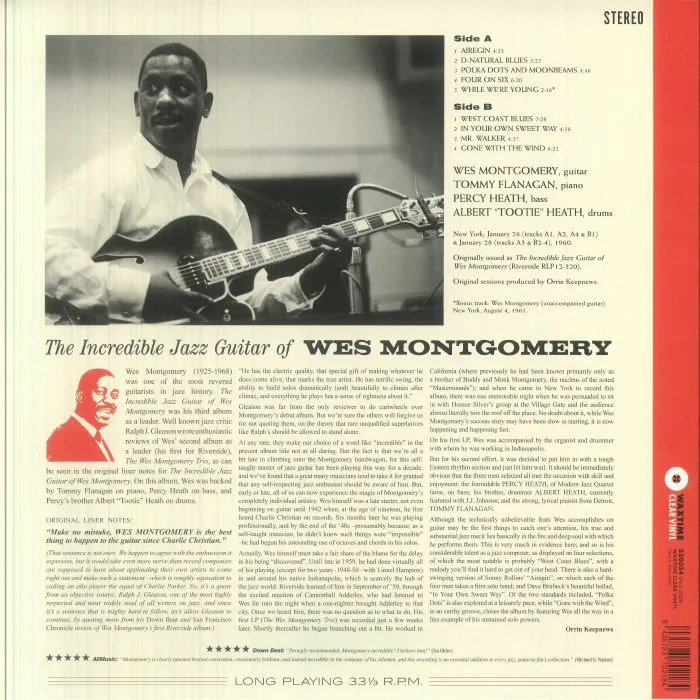 Обратная сторона обложки — Wes MONTGOMERY — The Incredible Jazz Guitar Of Wes Montgomery