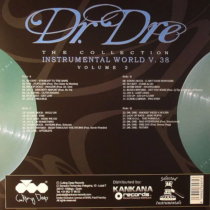 Обратная сторона обложки — DR DRE / VARIOUS — Instrumentals Volume 38 Vol 2