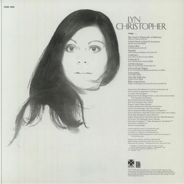 Back cover — Lyn CHRISTOPHER — Lyn Christopher (reissue) (B-STOCK)