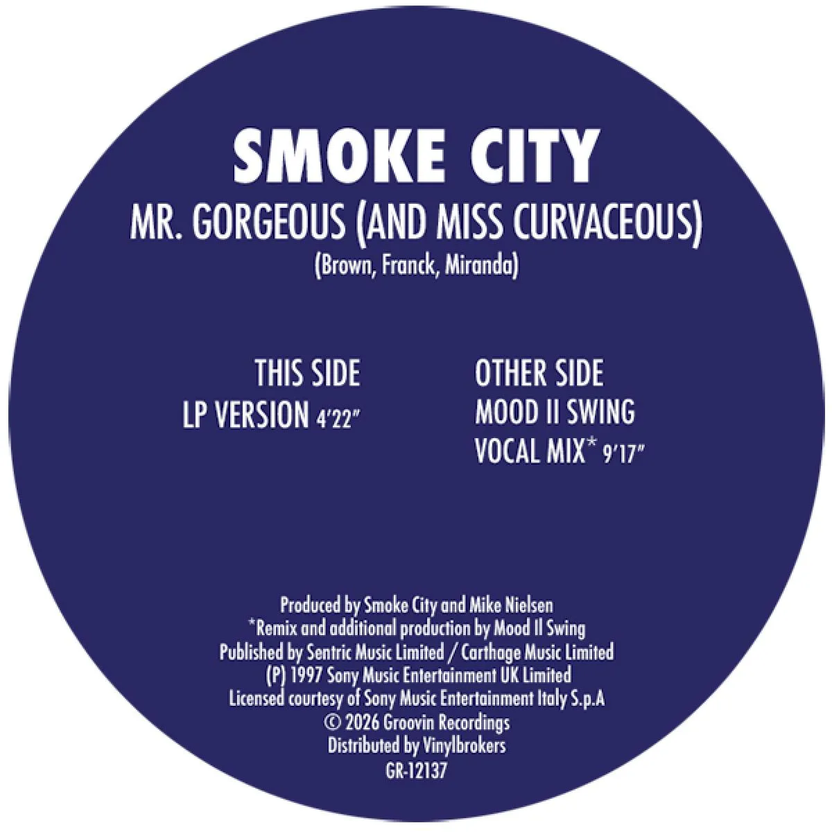 Лицевая сторона обложки — Smoke City — Mr. Gorgeous (And Miss Curvaceous)