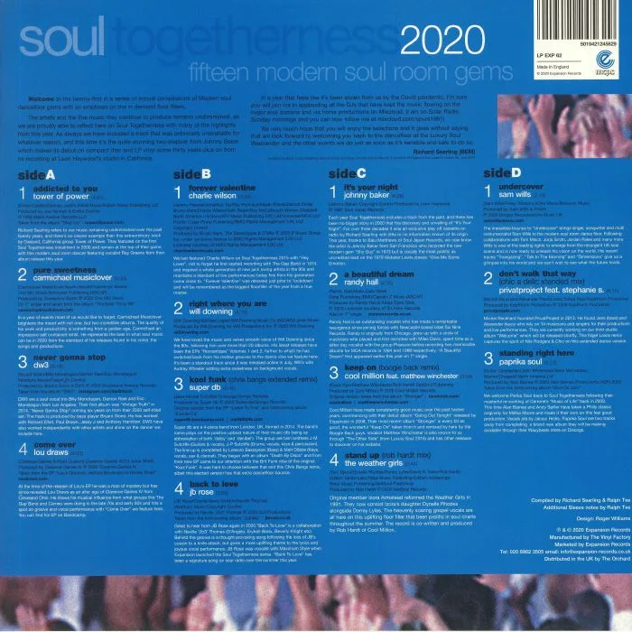 Обратная сторона обложки — VARIOUS — Soul Togetherness 2020: Fifteen Modern Soul Room Gems