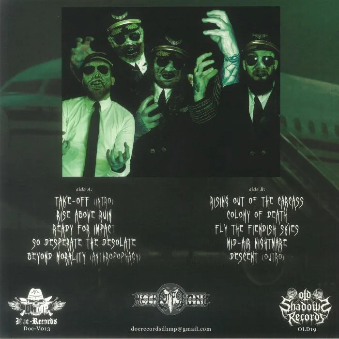 Back cover — HEIR CORPSE ONE — Fly The Fiendish Skies